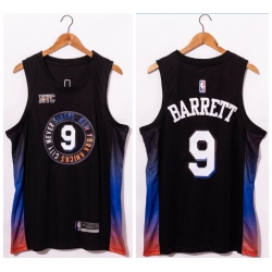 Men New York Knicks 9 R.J. Barrett Black 2020 21 City Edition Swin