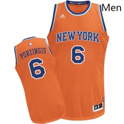 Mens Adidas New York Knicks 6 Kristaps Porzingis Swingman Orange Alternate NBA Jersey  Mens Adidas New York Knicks 6 Kristaps Porzingis Swingman Orange Alternate NBA Jersey