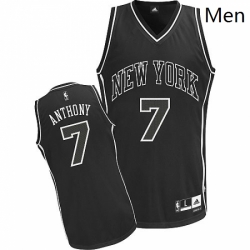 Mens Adidas New York Knicks 7 Carmelo Anthony Authentic Black Shadow NBA Jersey Mens Adidas New York Knicks 7 Carmelo Anthony Authentic Black Shadow NBA Jersey