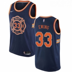 Mens Nike New York Knicks 33 Patrick Ewing Swingman Navy Blue NBA Jersey City Edition