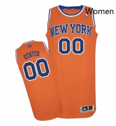 Womens Adidas New York Knicks 00 Enes Kanter Authentic Orange Alternate NBA Jersey 