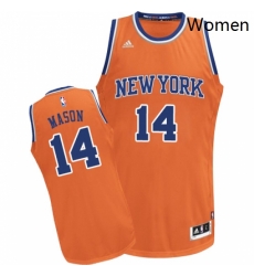 Womens Adidas New York Knicks 14 Anthony Mason Swingman Orange Alternate NBA Jersey