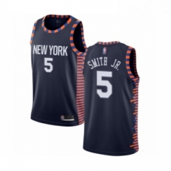 Womens New York Knicks 5 Dennis Smith Jr Swingman Navy Blue Basketball Jersey 2018 19 City Edition 