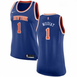 Womens Nike New York Knicks 1 Emmanuel Mudiay Authentic Royal Blue NBA Jersey Icon Edition 