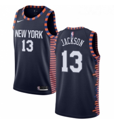 Womens Nike New York Knicks 13 Mark Jackson Swingman Navy Blue NBA Jersey 2018 19 City Edition