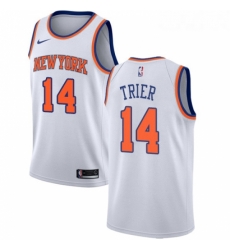 Youth Nike New York Knicks 14 Allonzo Trier Swingman White NBA Jersey Association Edition 