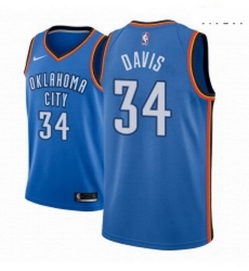 Men NBA 2018 19 Oklahoma City Thunder 34 Tyler Davis Icon Edition Blue Jersey 