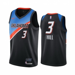 Men Nike Oklahoma City Thunder 3 George Hill Black NBA Swingman 2020 21 City Edition Jersey