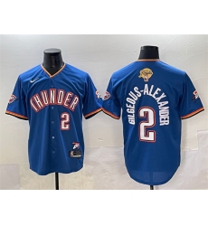 Men Oklahoma City Thunder 2 Shai Gilgeous Alexander Black 2025 Finals Vapor Stitched Baseball Jersey