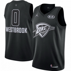 Mens Nike Jordan Oklahoma City Thunder 0 Russell Westbrook Swingman Black 2018 All Star Game NBA Jersey