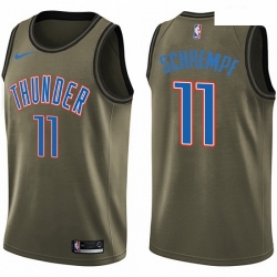 Mens Nike Oklahoma City Thunder 11 Detlef Schrempf Swingman Green Salute to Service NBA Jersey