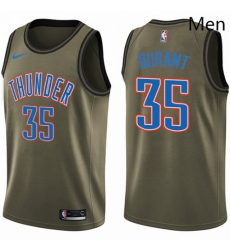 Mens Nike Oklahoma City Thunder 35 Kevin Durant Swingman Green Salute to Service NBA Jersey