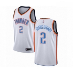 Mens Oklahoma City Thunder 2 Shai Gilgeous Alexander Authentic White Basketball Jersey Association Edition 