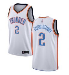 Thunder  2 Shai Gilgeous Alexander White Basketball Swingman Association Edition Jersey