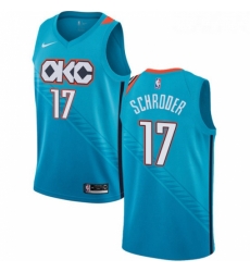 Womens Nike Oklahoma City Thunder 17 Dennis Schroder Swingman Turquoise NBA Jersey City Edition 