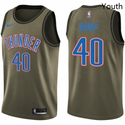 Youth Nike Oklahoma City Thunder 40 Shawn Kemp Swingman Green Salute to Service NBA Jersey