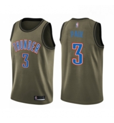 Youth Oklahoma City Thunder 3 Chris Paul Swingman Green Salute to Service Basketball Jersey 