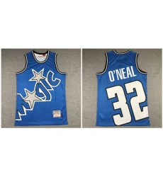 Magic 32 Shaquille O 27Neal Blue Hardwood Classics Jersey