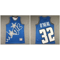 Magic 32 Shaquille O 27Neal Blue Hardwood Classics Jersey