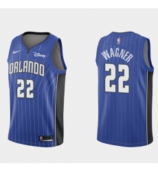 Men Orlando Magic 22 Franz Wagner Blue Icon Edition Stitched Swingman Jersey