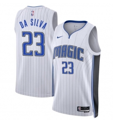 Men Orlando Magic 23 Tristan Da Silva White 2024 Draft Association Edition Stitched Basketball Jersey