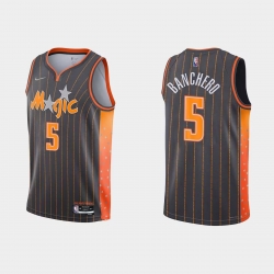 Men Orlando Magic 5 Paolo Banchero 2021 22 City Edition Black 75th Anniversary Stitched Basketball Jersey