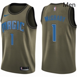 Mens Nike Orlando Magic 1 Tracy Mcgrady Swingman Green Salute to Service NBA Jersey