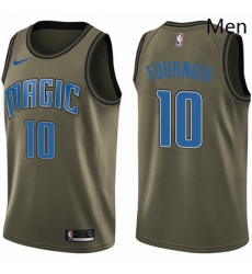 Mens Nike Orlando Magic 10 Evan Fournier Swingman Green Salute to Service NBA Jersey