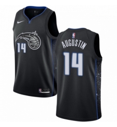 Mens Nike Orlando Magic 14 DJ Augustin Swingman Black NBA Jersey City Edition