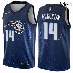 Mens Nike Orlando Magic 14 DJ Augustin Swingman Blue NBA Jersey City Edition