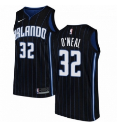 Mens Nike Orlando Magic 32 Shaquille ONeal Swingman Black Alternate NBA Jersey Statement Edition