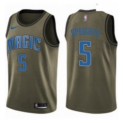 Mens Nike Orlando Magic 5 Marreese Speights Swingman Green Salute to Service NBA Jersey 