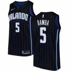 Mens Nike Orlando Magic 5 Mohamed Bamba Authentic Black NBA Jersey Statement Edition 