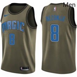 Mens Nike Orlando Magic 8 Mario Hezonja Swingman Green Salute to Service NBA Jersey