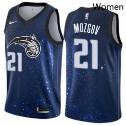 Womens Nike Orlando Magic 21 Timofey Mozgov Swingman Blue NBA Jersey City Edition 