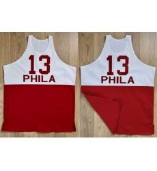 Men Philadelphia 76ers  13 Wilt Chamberlain White Red Stitched Basketball Jersey
