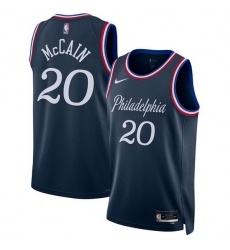 Men Philadelphia 76ers 20 Jared McCain Navy 2025 26 City Edition Stitched Jersey