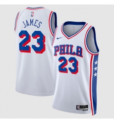 Men Philadelphia 76ers LeBron James Nike White Swingman Jersey Association Edition