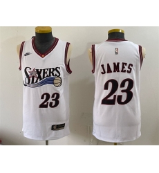 Men Philadelphia 76ers  LeBron James White 2026 Classic Edition Stitched Jersey