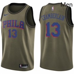 Mens Nike Philadelphia 76ers 13 Wilt Chamberlain Swingman Green Salute to Service NBA Jersey Mens Nike Philadelphia 76ers 13 Wilt Chamberlain Swingman Green Salute to Service NBA Jersey