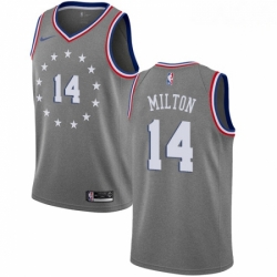 Mens Nike Philadelphia 76ers 14 Shake Milton Swingman Gray NBA Jersey City Edition  Mens Nike Philadelphia 76ers 14 Shake Milton Swingman Gray NBA Jersey City Edition