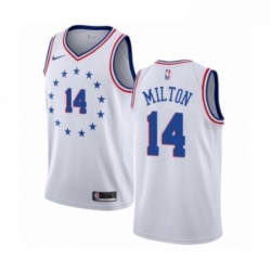Mens Nike Philadelphia 76ers 14 Shake Milton White Swingman Jersey Earned Edition  Mens Nike Philadelphia 76ers 14 Shake Milton White Swingman Jersey Earned Edition