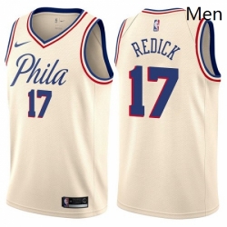 Mens Nike Philadelphia 76ers 17 JJ Redick Authentic Cream NBA Jersey City Edition  Mens Nike Philadelphia 76ers 17 JJ Redick Authentic Cream NBA Jersey City Edition