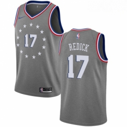 Mens Nike Philadelphia 76ers 17 JJ Redick Swingman Gray NBA Jersey City Edition  Mens Nike Philadelphia 76ers 17 JJ Redick Swingman Gray NBA Jersey City Edition