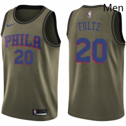 Mens Nike Philadelphia 76ers 20 Markelle Fultz Swingman Green Salute to Service NBA Jersey Mens Nike Philadelphia 76ers 20 Markelle Fultz Swingman Green Salute to Service NBA Jersey