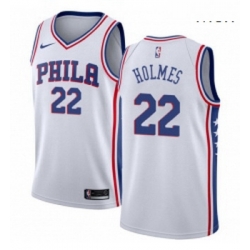 Mens Nike Philadelphia 76ers 22 Richaun Holmes Swingman White Home NBA Jersey Association Edition  Mens Nike Philadelphia 76ers 22 Richaun Holmes Swingman White Home NBA Jersey Association Edition