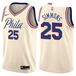 Mens Nike Philadelphia 76ers 25 Ben Simmons Authentic Cream NBA Jersey City Edition Mens Nike Philadelphia 76ers 25 Ben Simmons Authentic Cream NBA Jersey City Edition