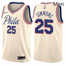 Mens Nike Philadelphia 76ers 25 Ben Simmons Swingman Cream NBA Jersey City Edition Mens Nike Philadelphia 76ers 25 Ben Simmons Swingman Cream NBA Jersey City Edition