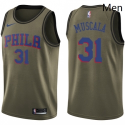Mens Nike Philadelphia 76ers 31 Mike Muscala Swingman Green Salute to Service NBA Jersey  Mens Nike Philadelphia 76ers 31 Mike Muscala Swingman Green Salute to Service NBA Jersey