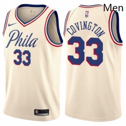 Mens Nike Philadelphia 76ers 33 Robert Covington Swingman Cream NBA Jersey City Edition Mens Nike Philadelphia 76ers 33 Robert Covington Swingman Cream NBA Jersey City Edition